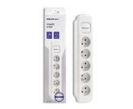 Qoltec Listwa zasilająca - 5 gniazd, 1.8m, biała - 1122534 - zdjęcie 1